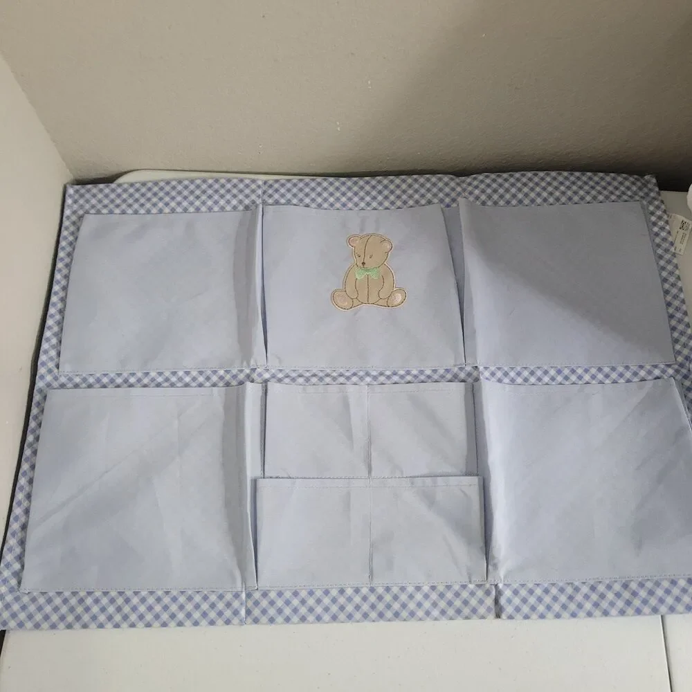 IKEA Nanig Baby Nursery 6pockets Wall Organizer Blue decor storage 27X19